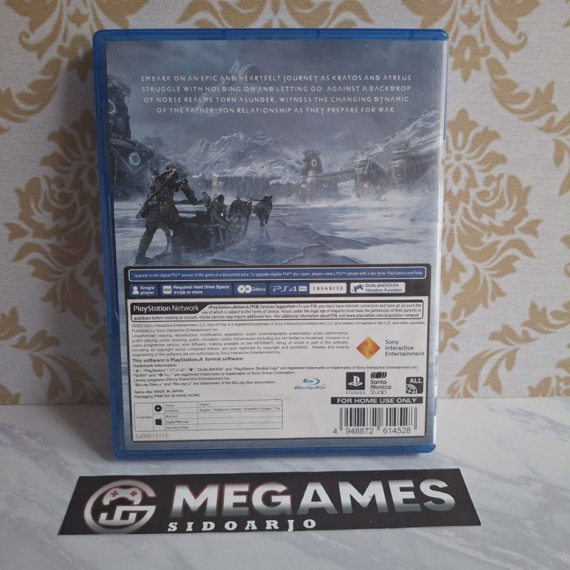 Kaset BD PS4 God Of War Ragnarok - Second/Bekas
