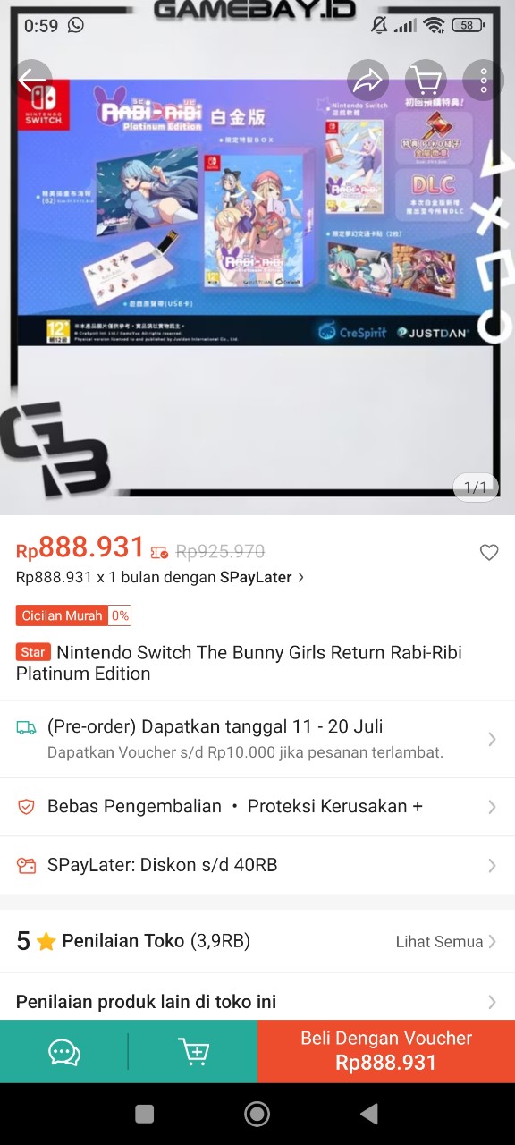 Game switch Rabi ribi platinum edition