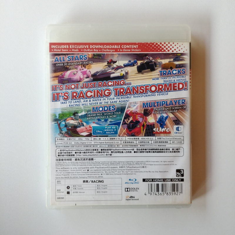 PS3 - Sonic & All-Stars Racing Transformed (Bonus Edition) [2ND/R3]