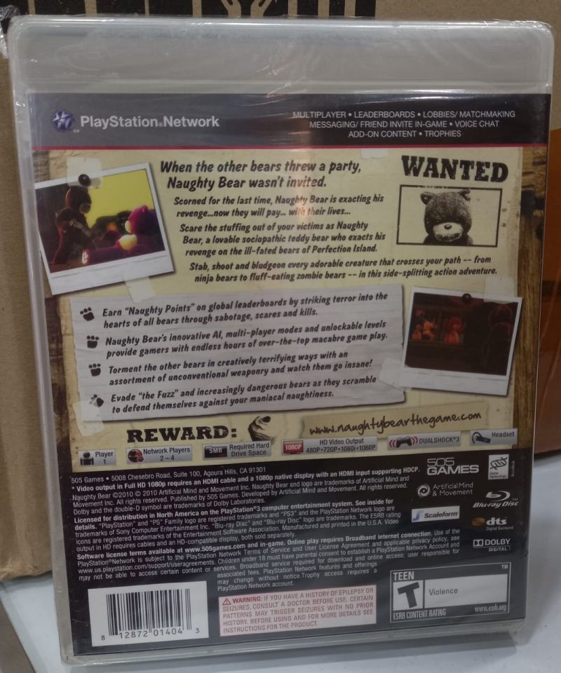 BRAND NEW PS3 Naughty Bear