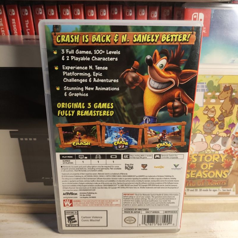Kaset Switch Crash Bandicoot Nsane Trilogy PURE USA