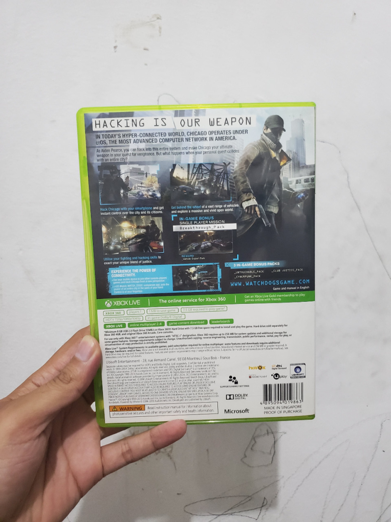 DVD Watch Dogs Xbox 360
