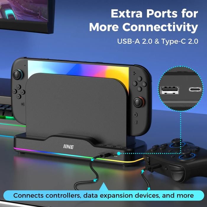 IINE RGB Cooling Base Fan Kipas pendingin For Nintendo Switch 2 NS2 NSW2 L1101