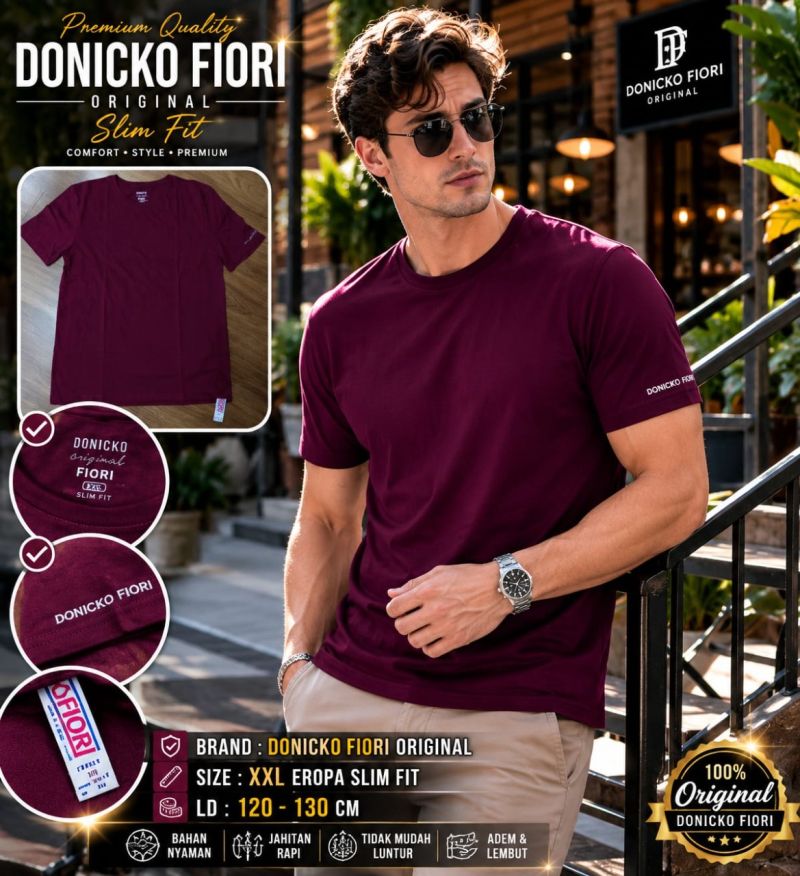 150 Kaos  brand  DONICKO Fiori green Original  Size  ASIA XXL Ld 120-130 cm - Valen Koharja 50     R