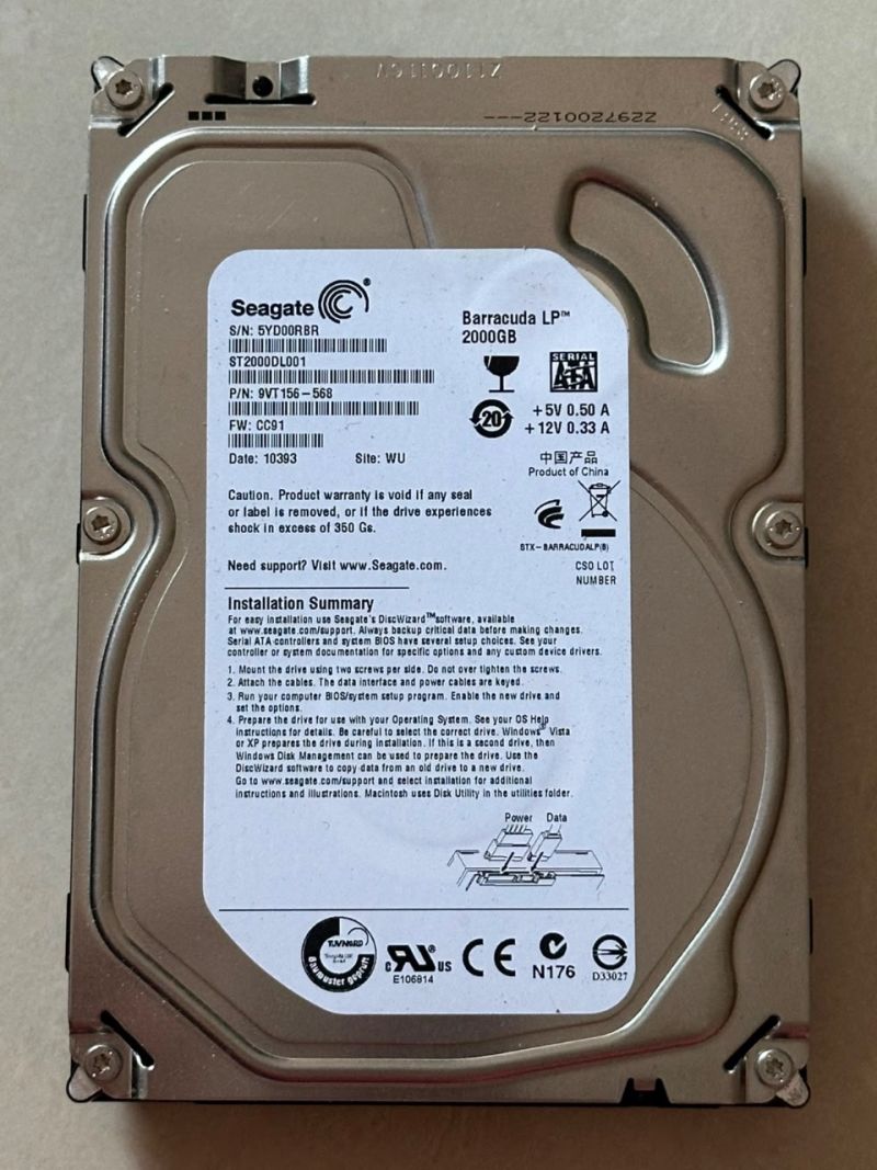 hardisk 2tb seken 2pcs