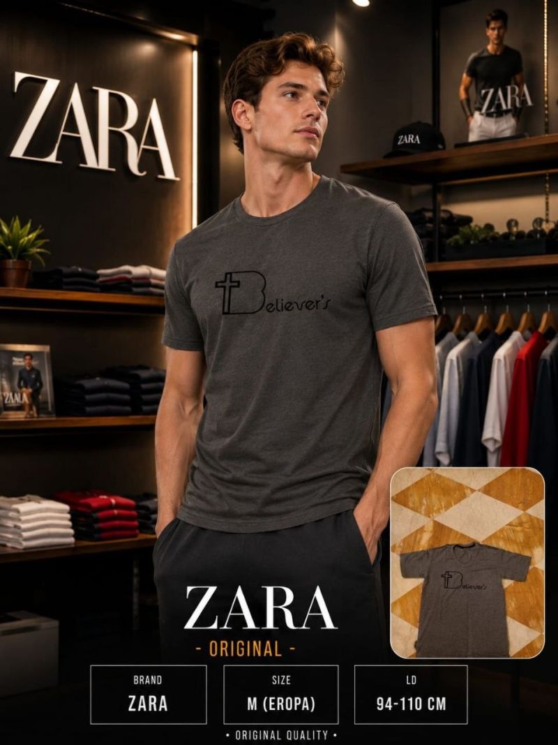 136 Kaos  brand  zara grey Original hcross lebel Size L Ld 110- 114cm - Yoel Surya 50     Rp55,000 1