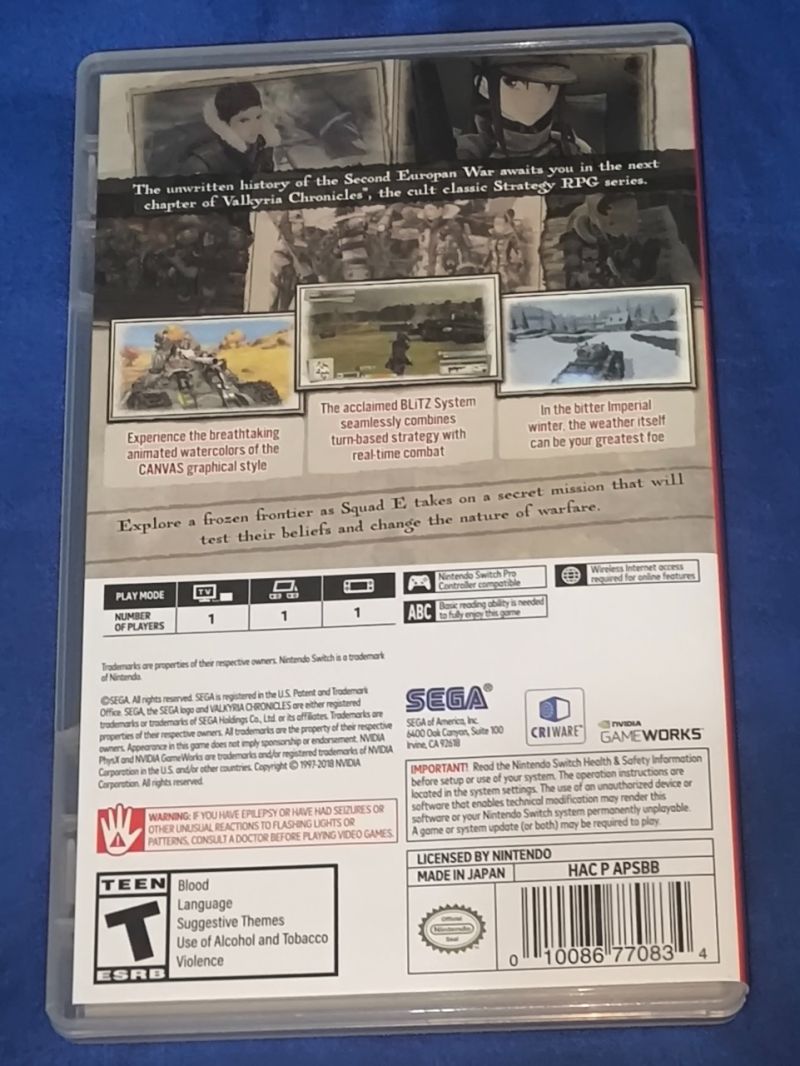 Valkyria Chronicles 4 - Nintendo Switch