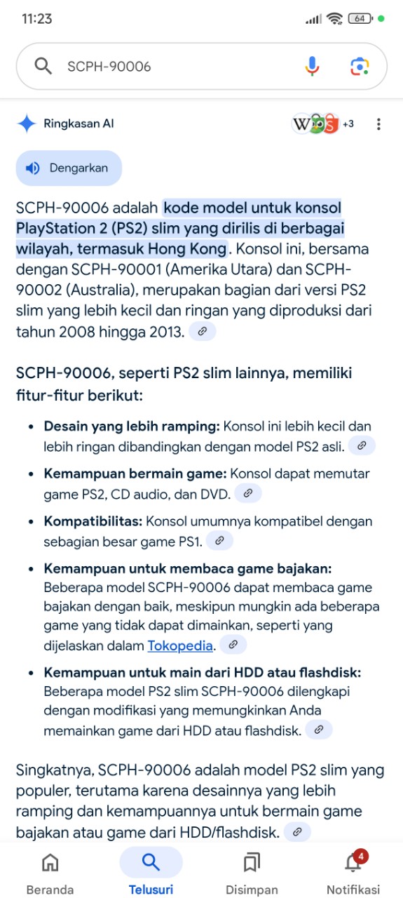 PS 2 Slim ORI (Red) Rare - Normal