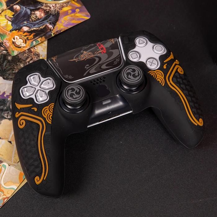 IINE SILICONE PROTECTIVE CASE SET for Dualsense PS5 CONTROLLER Joystick L1036 Black Myth Wukong Edition