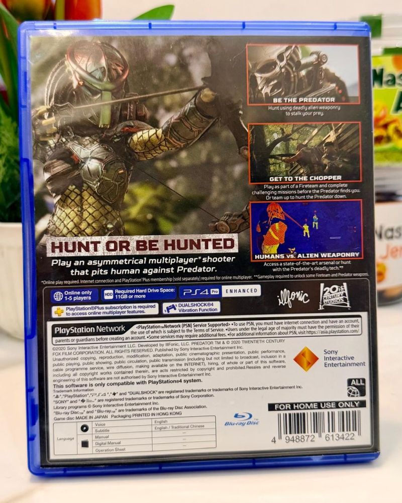 188. Kaset BD PS4 - Predator Hunting Grounds - Hawk Claws 100