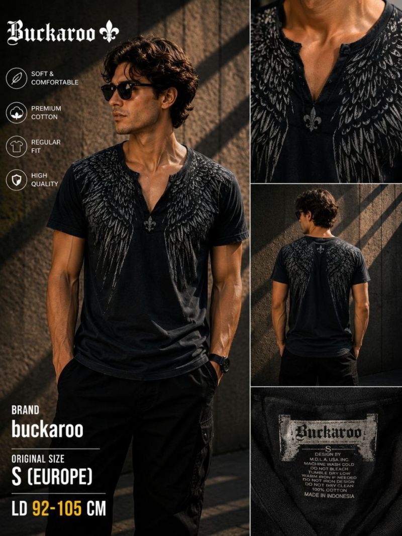 140 limited  edition Kaos  sayap malaikat Original  brand  Buckaroo Size S Ld 92 cm - 105 cm - Miche